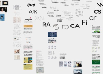 Exemples d’application — Caractères Picasso, Jean Giono, Comité national olympique et sportif français, Europcar. Exemples d’application — Caractères Picasso, Jean Giono, Comité national olympique et sportif français, Europcar.