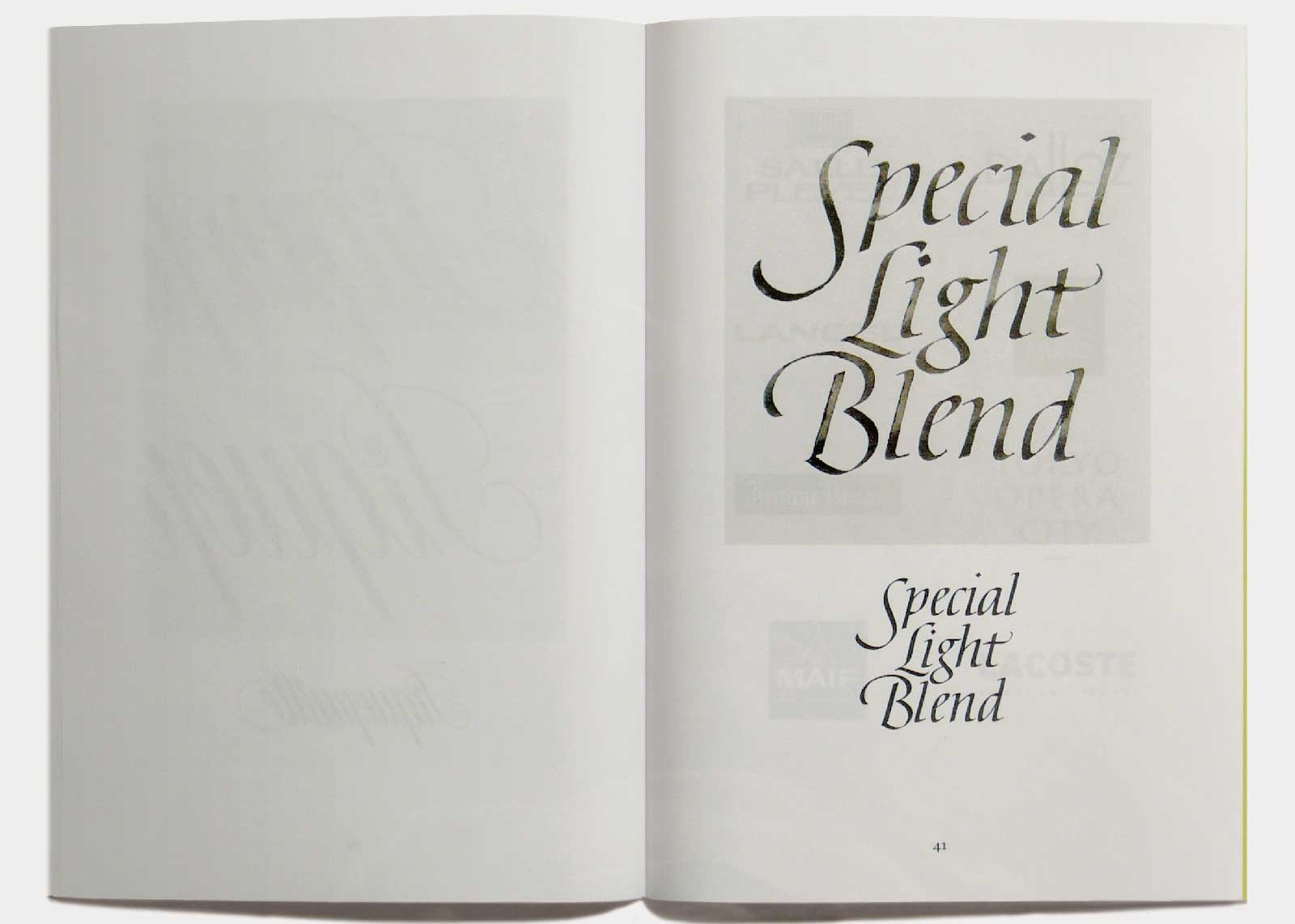 Page 41 — Lettrage Special Light Blend (Carré Noir), lettrage, Japan Tobacco.
